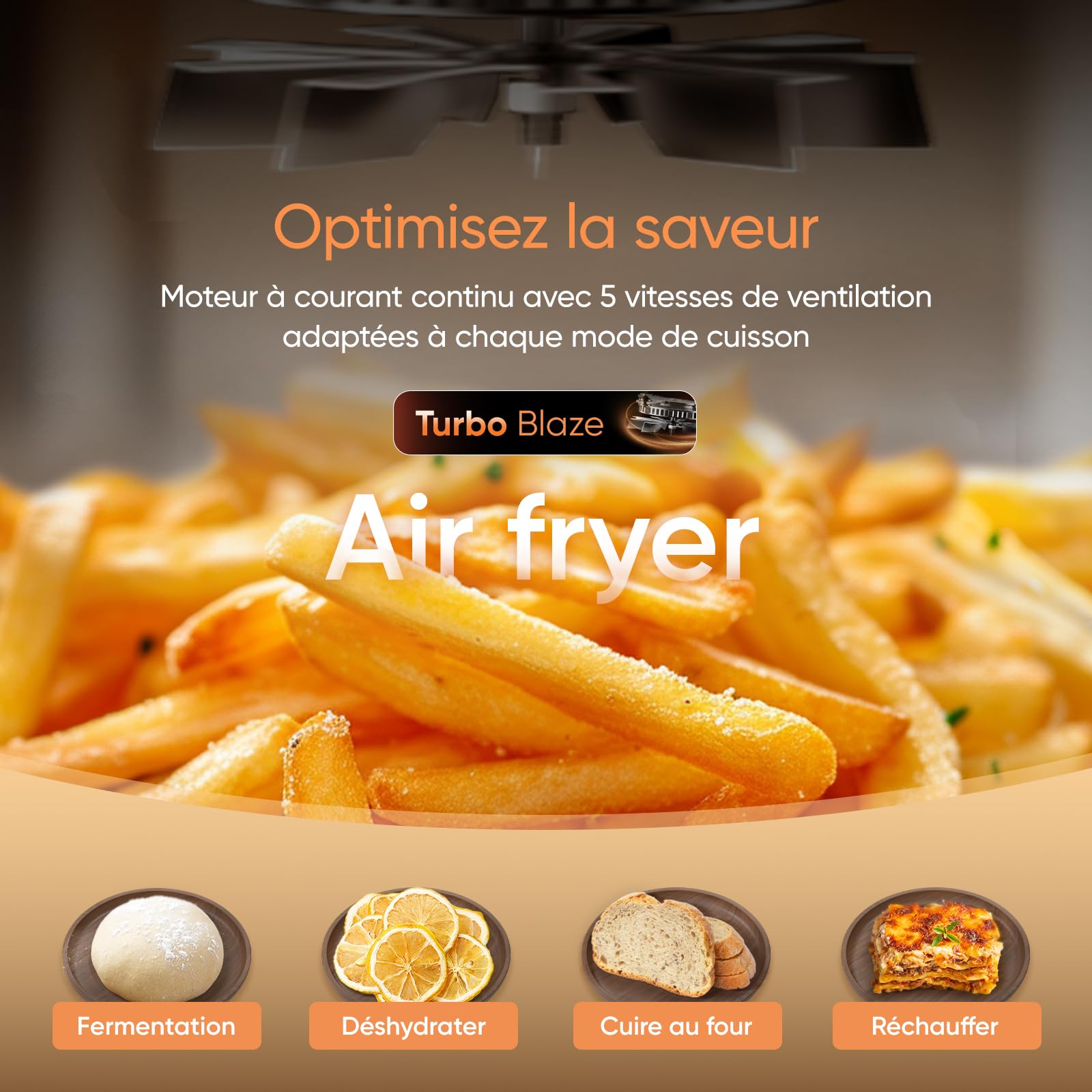 Cosori Air Fryer 10.8L Turbo Tower Pro Revêtement Céramique sans PFAS | Double Stack, Dual Blaze&Turbo Blaze, 3 Niveaux Cuisson, 7 Fonctions, 68% d’Économie d’Énergie, Recettes en ligne