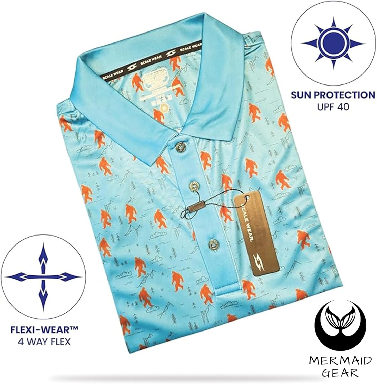 Men’s Funny Golf Polo Shirt, Breathable Stretch Performance Golf Polo, Moisture Wicking Athletic Fit Golf Shirt
