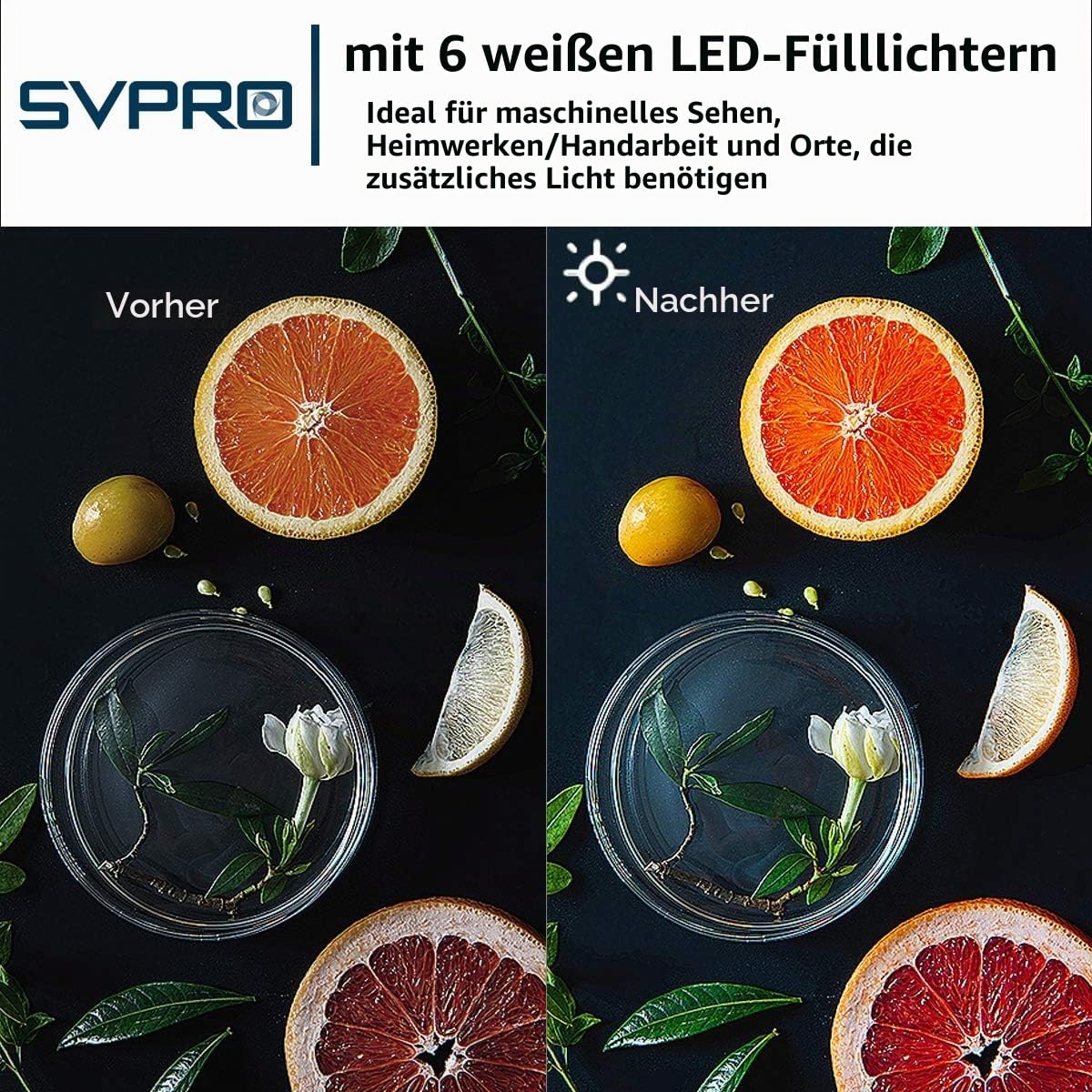 SVPRO 48MP Autofokus USB Kameramodul mit Licht, USB Webcam Board Nachtsichtkamera für Computer, Industrielle Machine Vision Kamera 8000x6000 Pixel Lightburn Kamera für Linux Anroid Board Jetson Nano