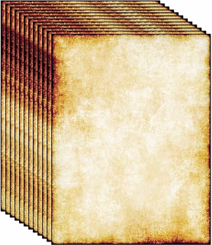 50 papeles de impresión y escritura vintage de diseño antiguo de 8.5 x 11 pulgadas, papel de escritura de cartas, papel de impresora decorativo para