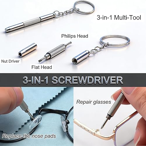 Miniatura 5 de PTSLKHN 5 Pairs of Eyeglass Nose Pads, Upgraded 15x8mm Soft Silicone Air Chamber Eyeglasses Nose Pads, Screw-in Glasses Nose Pad Replacement Kit.