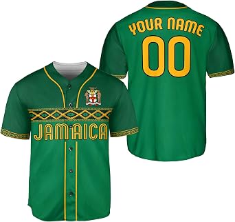 Custom Jamaica Jersey Baseball, Personalized Jamaica Jerseys for Men, Jamaica Baseball Jersey, Jamaica Shirt