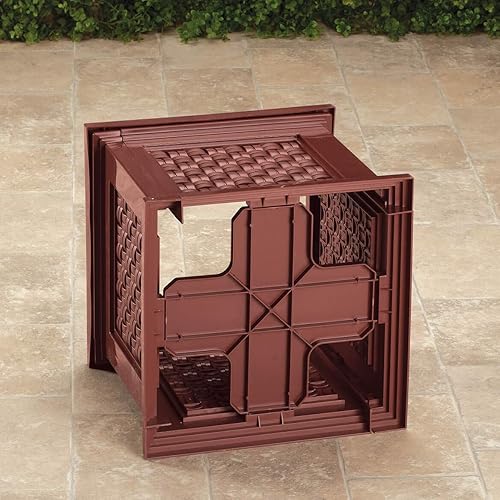 Miniatura 3 de Fox Valley Traders Macetero ligero estilo ratán para todo tipo de clima, presentación versátil, material de polietileno de alta calidad, fácil