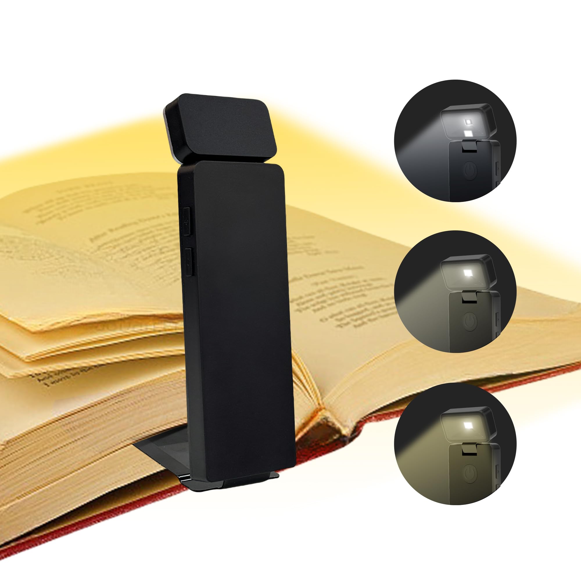 AMFUN Reading Light,Rechargeable Book Readed Lights for Reading in Bed Eye Caring Reads Light Lamp Clip on Books,3 Colors,Long Lasting up to 80 hrs,Portable Mini LED Light