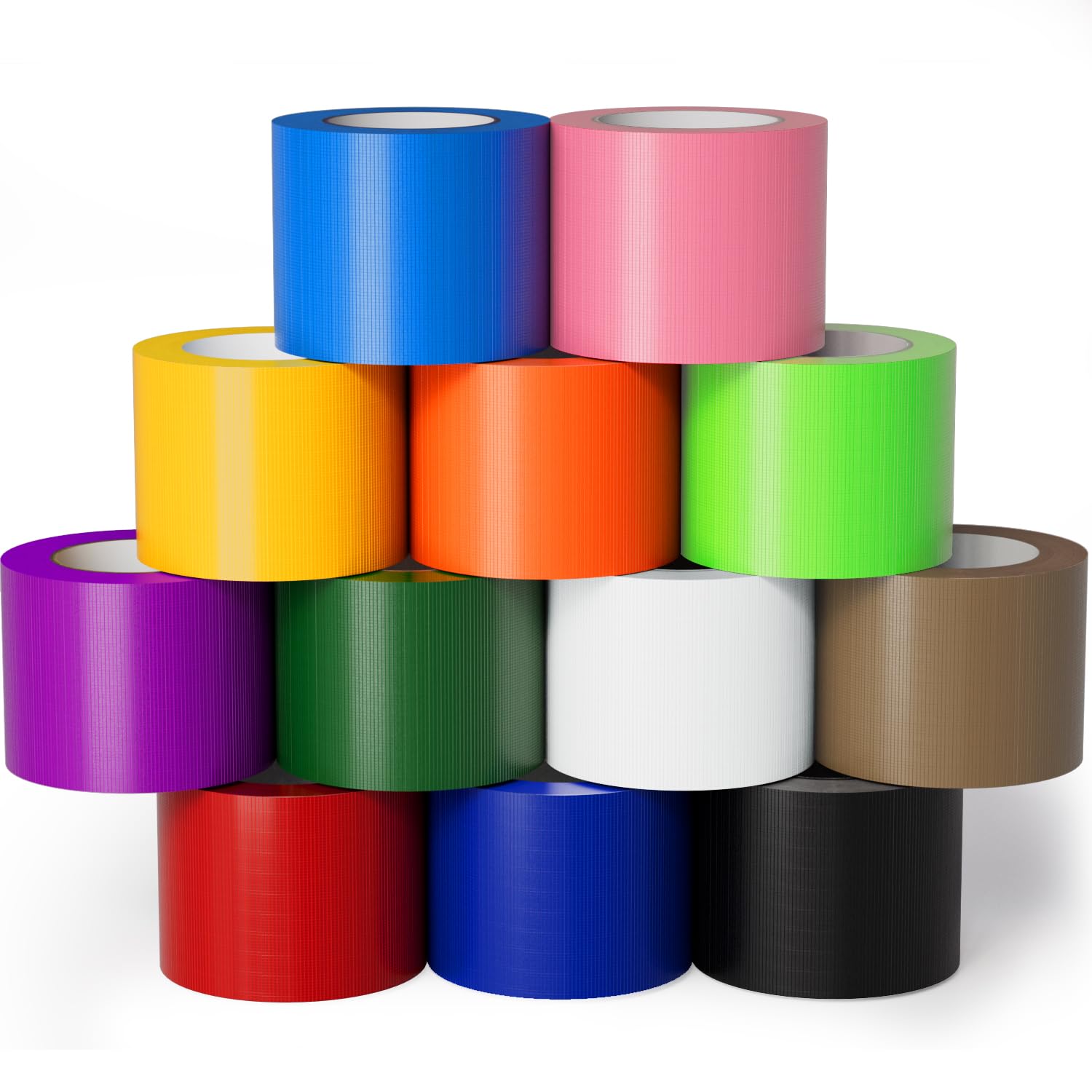 Photo 1 of USED ROLLS ***** SWRT 12-Pack Rainbow Colored Duct Tape 10 Yards x 2 Inch Heavy Duty, Waterproof Color Duct Tape Tear by Hand, Strong Adhesion No Residue for DIY, Packing, Marking and Arts & Crafts