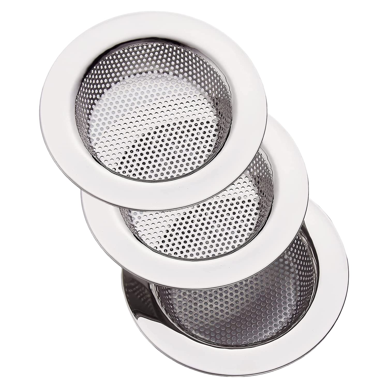 Kuber Industries Sink Strainer|Stainless Steel Mesh Drain Strainer|Sink Strainer for Bathroom|Sink Drainer Kitchen|4.3 Inch|Pack of 3 (Silver) (B0BS9N4SRV) Amazon Price History, Amazon Price Tracker