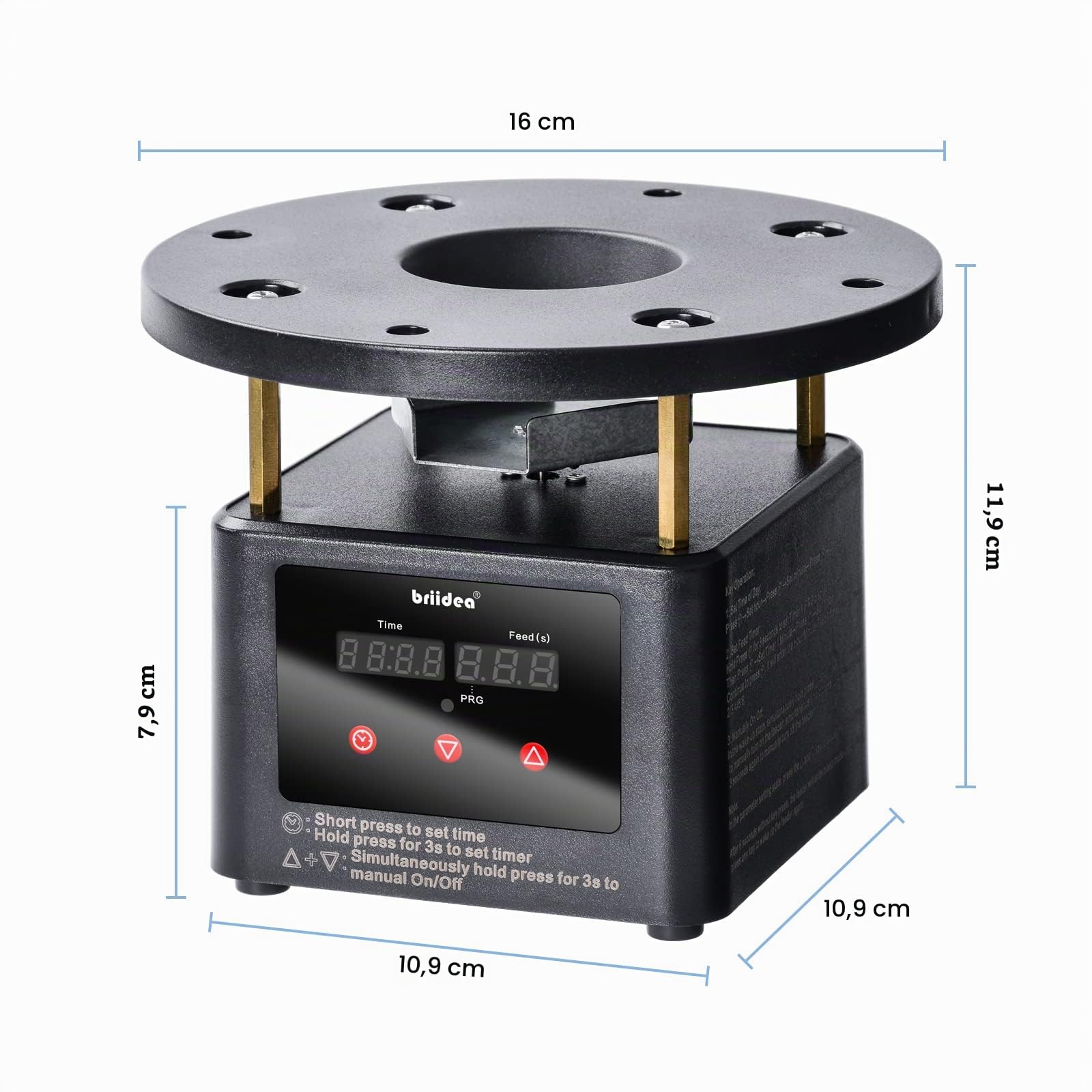 briidea - Alimentatore automatico per polli, con motore e timer, piastra rotante in metallo, supporto regolabile, ideale per polli, anatre, oche