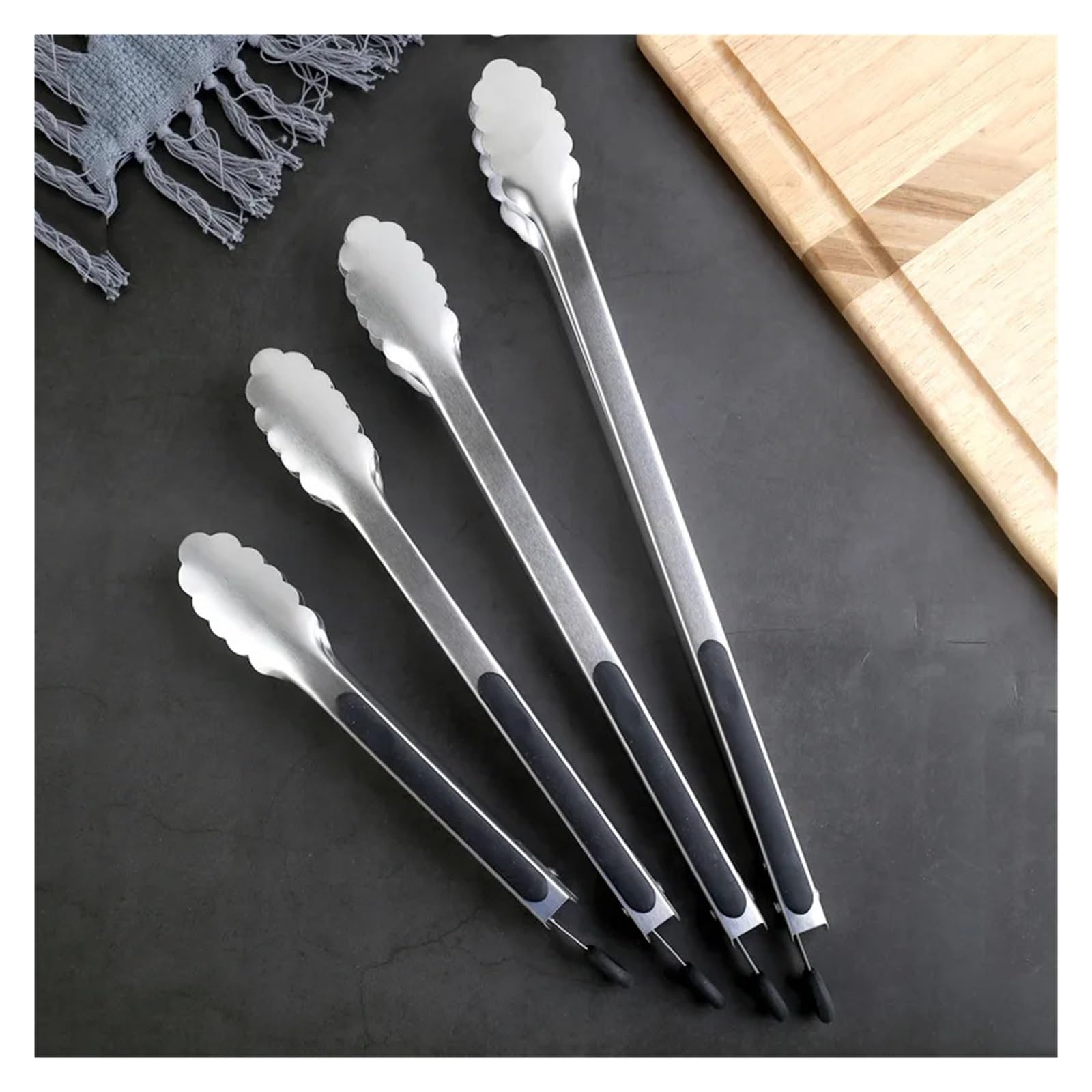 Szczypce do grillowania, Szczypce do grilla ze stali nierdzewnej, antypoślizgowe, 9–16 cali, klips serwowania(16-inch)