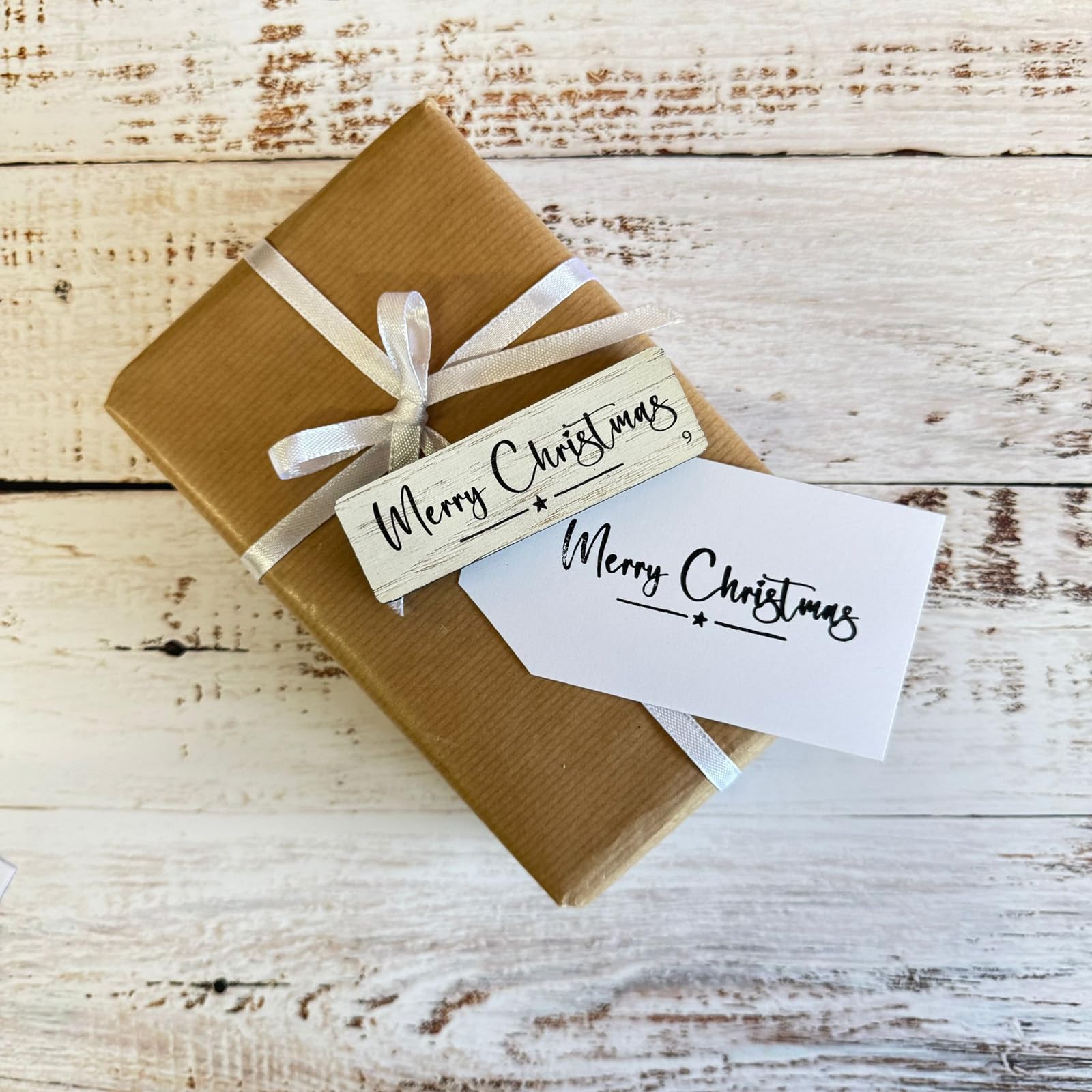 Luck And Luck White Festive Merry Christmas Ink Craft Stamp, Diy Cards, Gift Tags, Scrapbooking, Holiday Paper Crafts