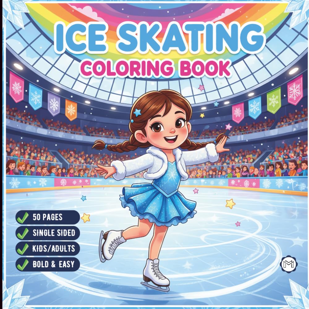 Cool Ice Skating Coloring Book for Adults Kids Boys Girls Teens Children: Figure Skating Coloring Book Christmas Gift Cozy Winter Sports Ice Skating ... Activity Sheets for Ice Hockey Lovers