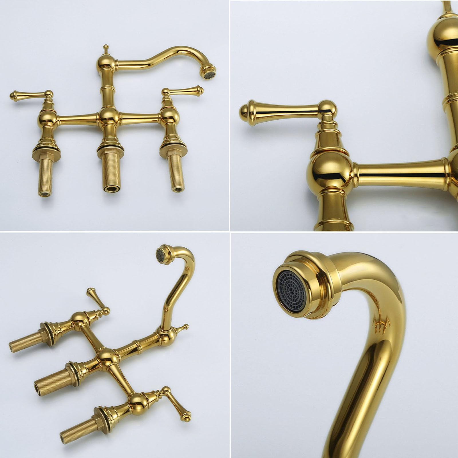 Vintage Bridge Kitchen Sink Mixer Tap z ręcznym pistoletem natryskowym