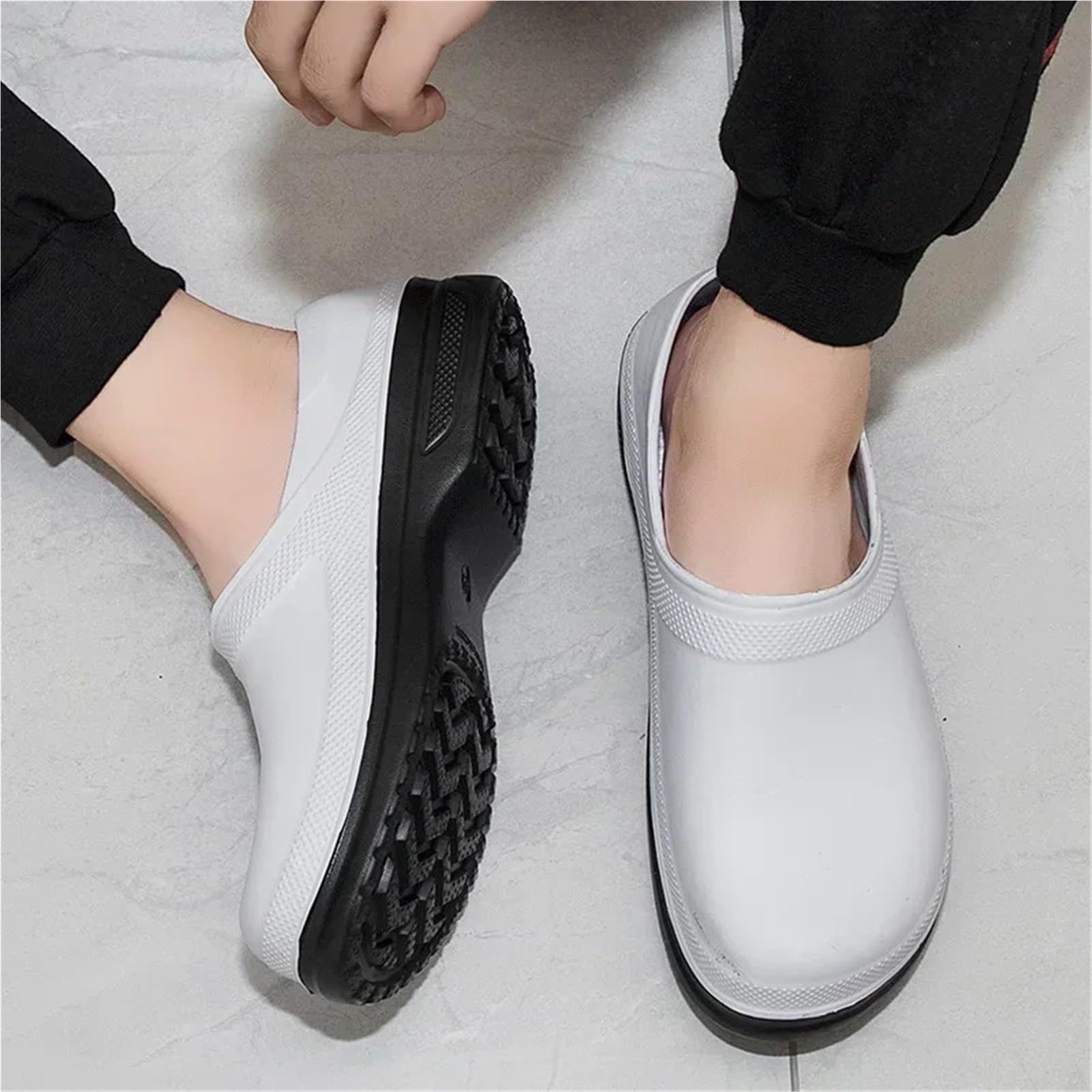Zapatos de Chef Antideslizantes Zapatos de Cocinero EVA | Zuecos planos antideslizantes impermeables a prueba de aceite for cocina y restaurante de hotel
