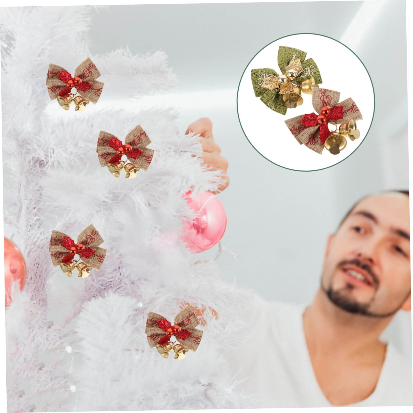 IMIKEYA 48 STK Weihnachtsbogen Minibögen zum Basteln Geschenkverpackungsschleifen weihnachtsdeko Christbaum anhänger Weihnachtsbaumschleifen Präsentieren Sie Wickelbögen Geschenkbögen