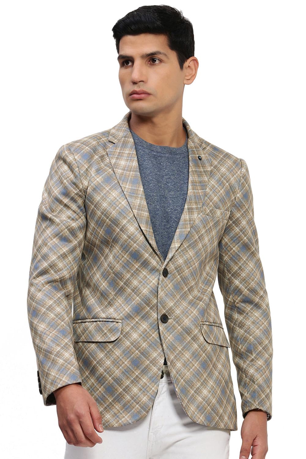 showoffff Men's Single Breasted Slim Blazer-picture-41