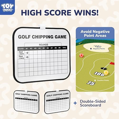 Miniatura 32 de TOY Life Chipping - Tapetes de práctica de golf, juego de golf, tapete de entrenamiento para interiores y exteriores, para adultos, familia, niños