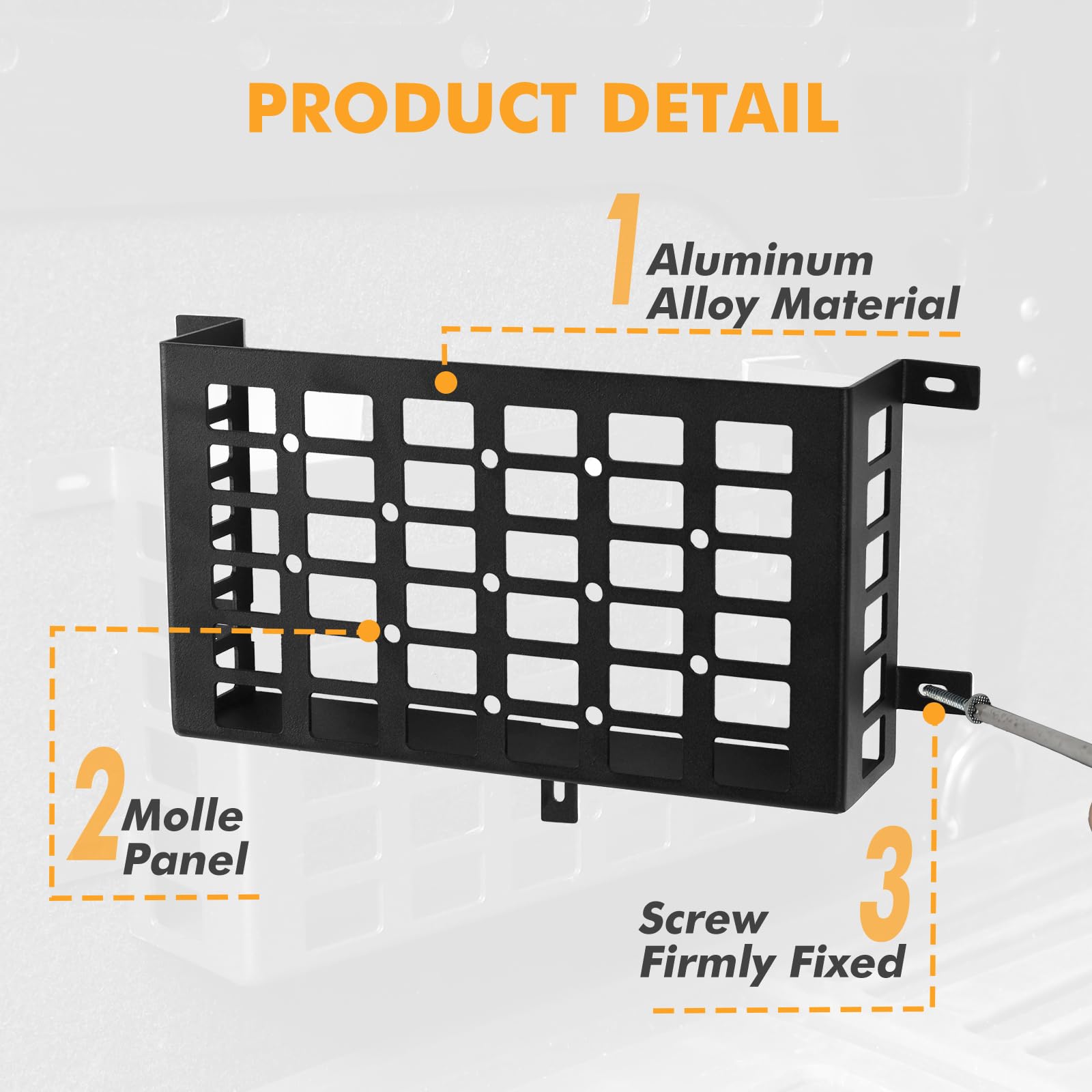2 scatole portaoggetti universali in metallo per auto, piccole tasche cargo con pannello Molle, sistema di archiviazione per auto, camion, camper, barca, casa, nero
