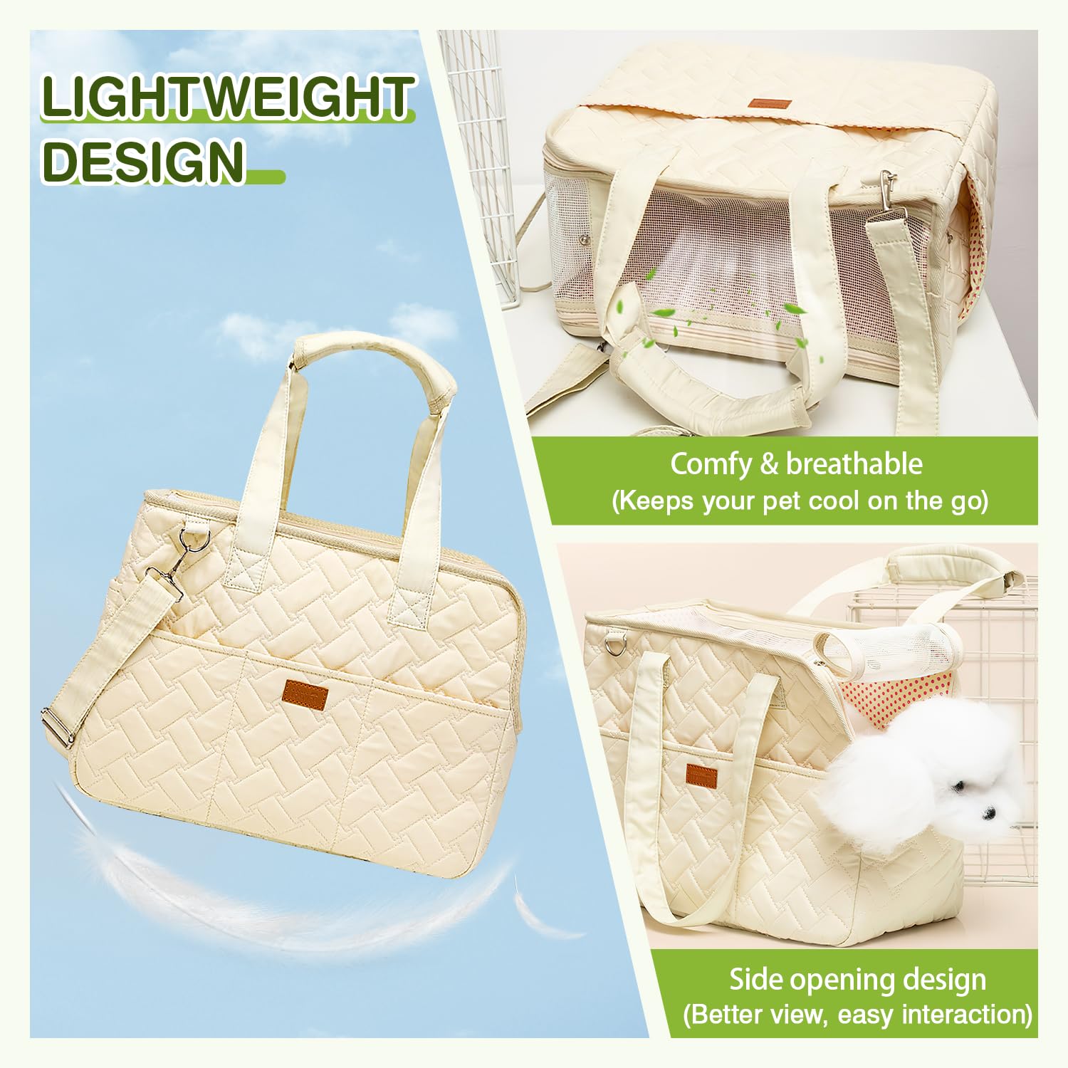 ALLSOPETS Dog Carrier Bag, Soft Lightweight Pet Carrier for Small Dogs and Cats with Mesh Ventilation - Image 3