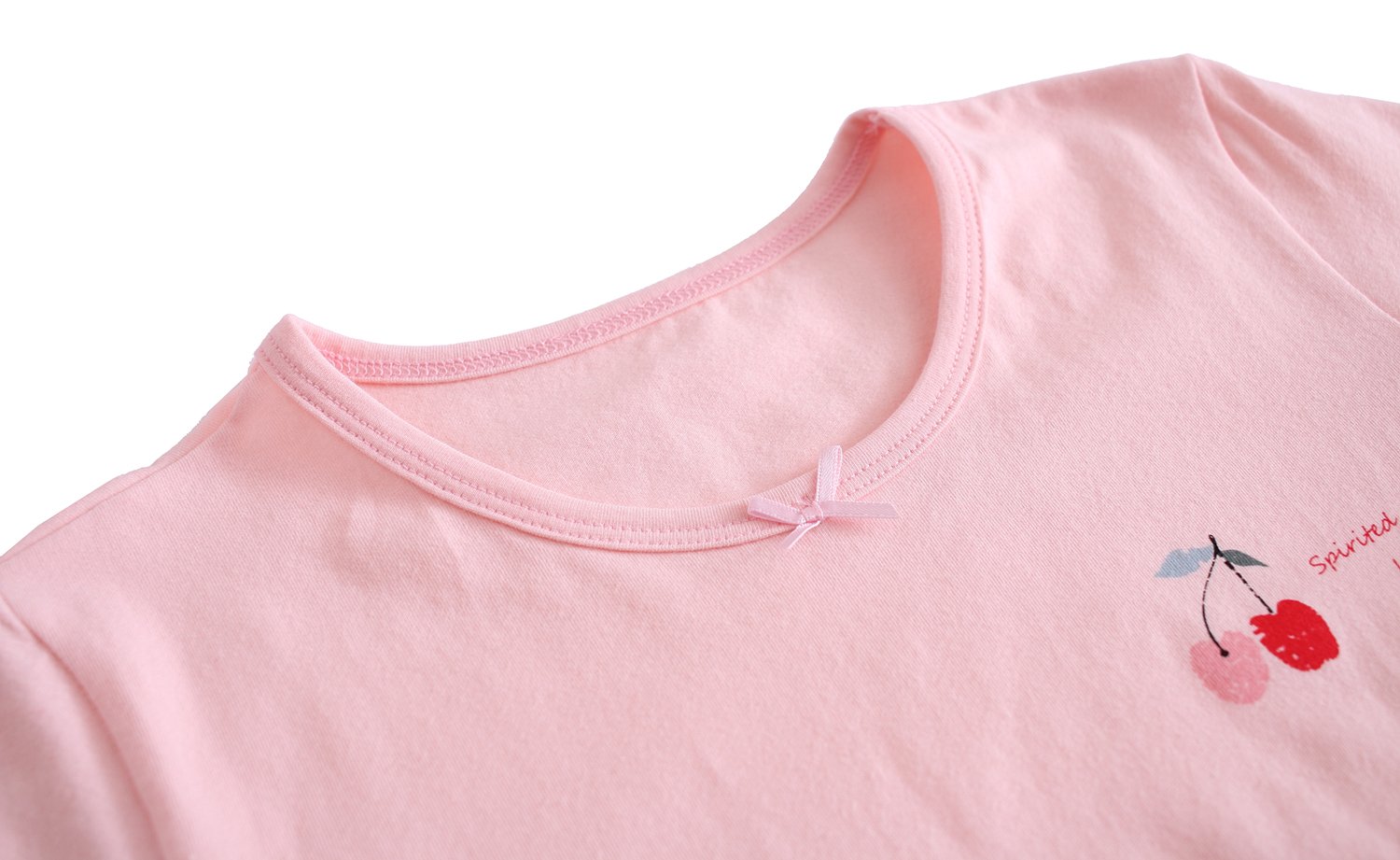 ABClothing Fille Chemise de Nuit en Coton Cerise Girls Rose 24 Mois -12 Ans