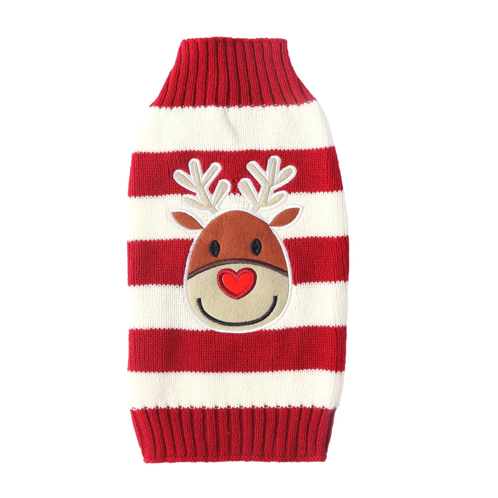 Christmas Dog Jumper, Winter Warm Dog Cat Jumper Clothing Pet Coat Costume Knitted Jumper Dog Red