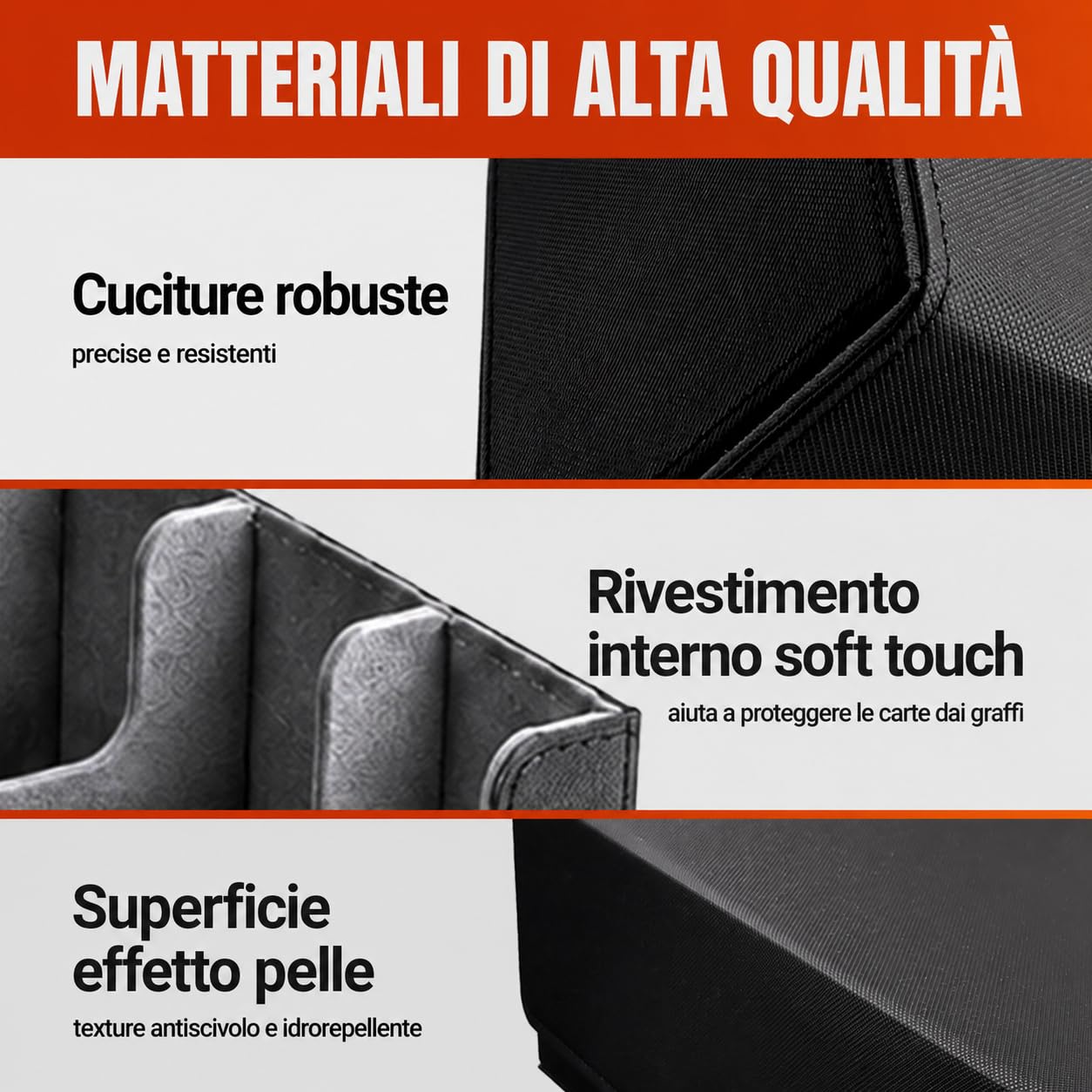 GECO® Box porta carte collezionabili per 2400+ carte – Nera Neues Artikel-Highlight: Deck box magnetica con 12 divisori e 4 blocca-carte – Box premium per carte collezionabili e accessori