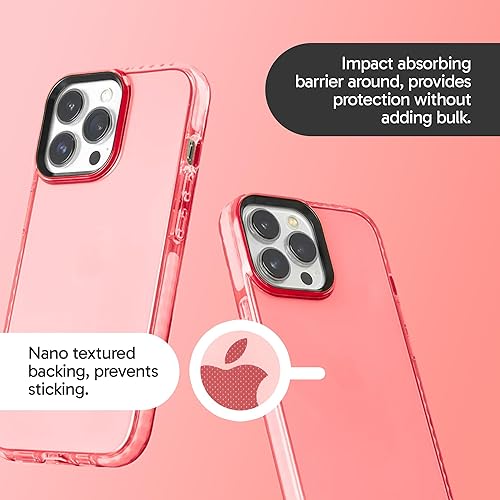 Miniatura 3 de SteepLab Funda de barrera para iPhone 14 Pro Max, protección de 360 grados que absorbe impactos con bisel elevado y colores llamativos (melocotón