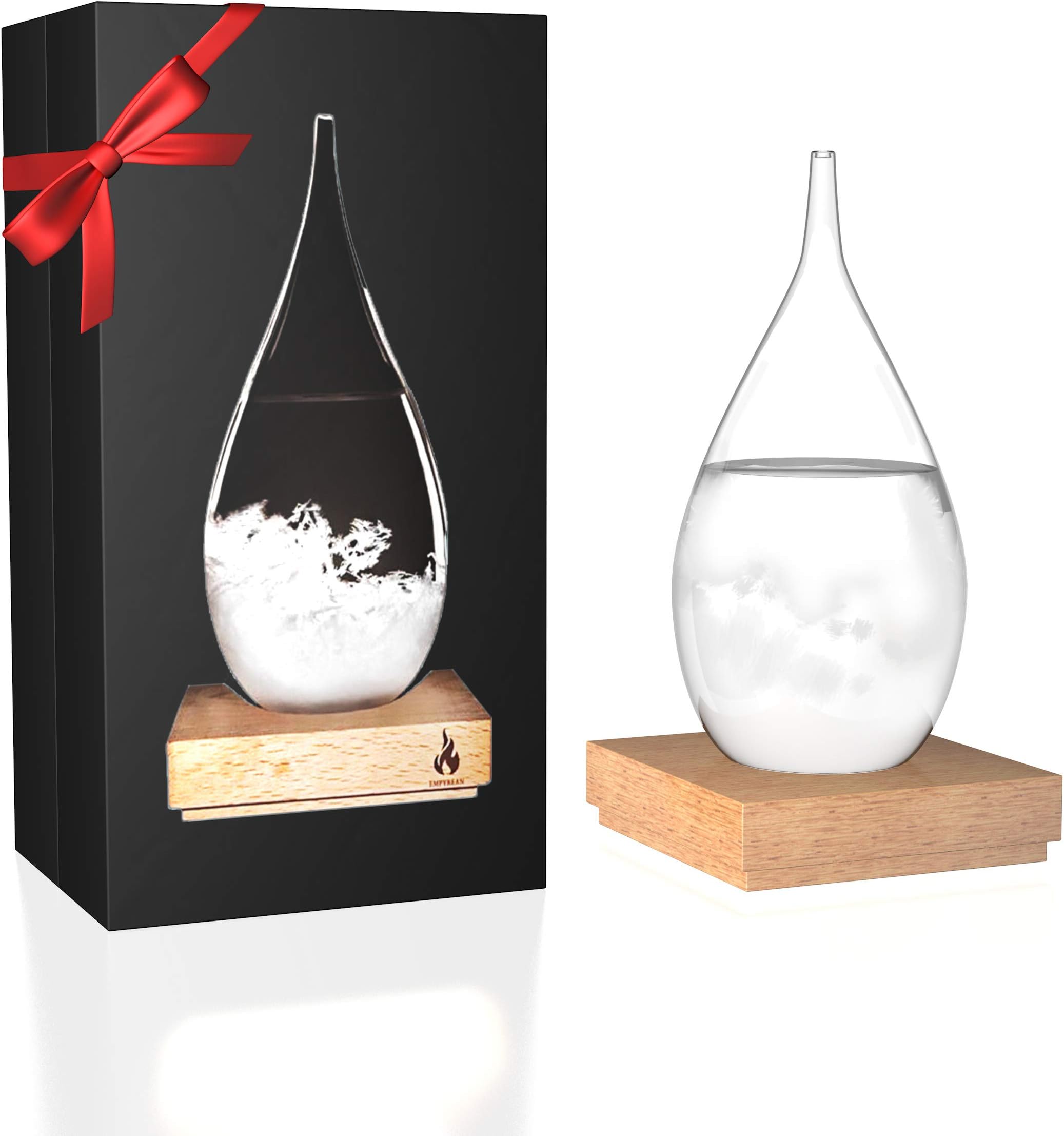 Empyrean Decorative Storm Glass - Water Drop Weather Predictor Creative Forecast Bottle Barometer Weather Glass - 17th Century European Meteorological Stylish Display Large Home Glass Crafts (Large)