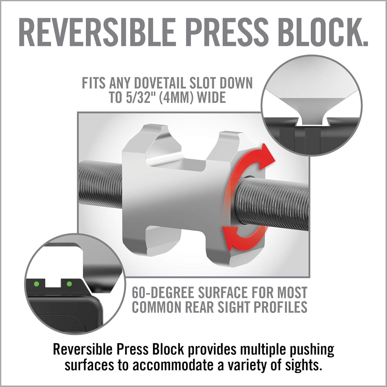 Real Avid Armorer’s Handgun Sight Pusher Sight Tool for Gunsmithing, grey/red : Sports & Outdoors