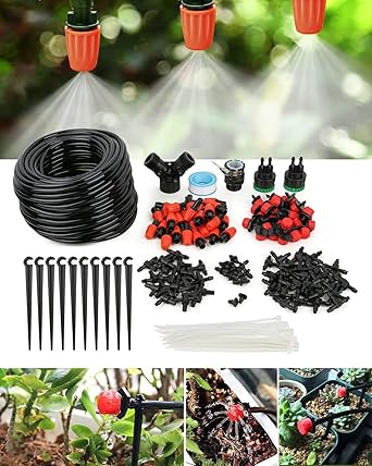 La Farah 98ft Drip Irrigation Kit, 149pcs Micro Drip System Kit with 1/4