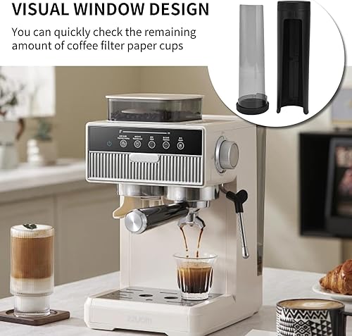 Miniatura 4 de Soporte de filtro de papel para K CUP, diseño de ventana visual, soporte de filtro de café redondo montado en la pared, contenedor de filtro de café