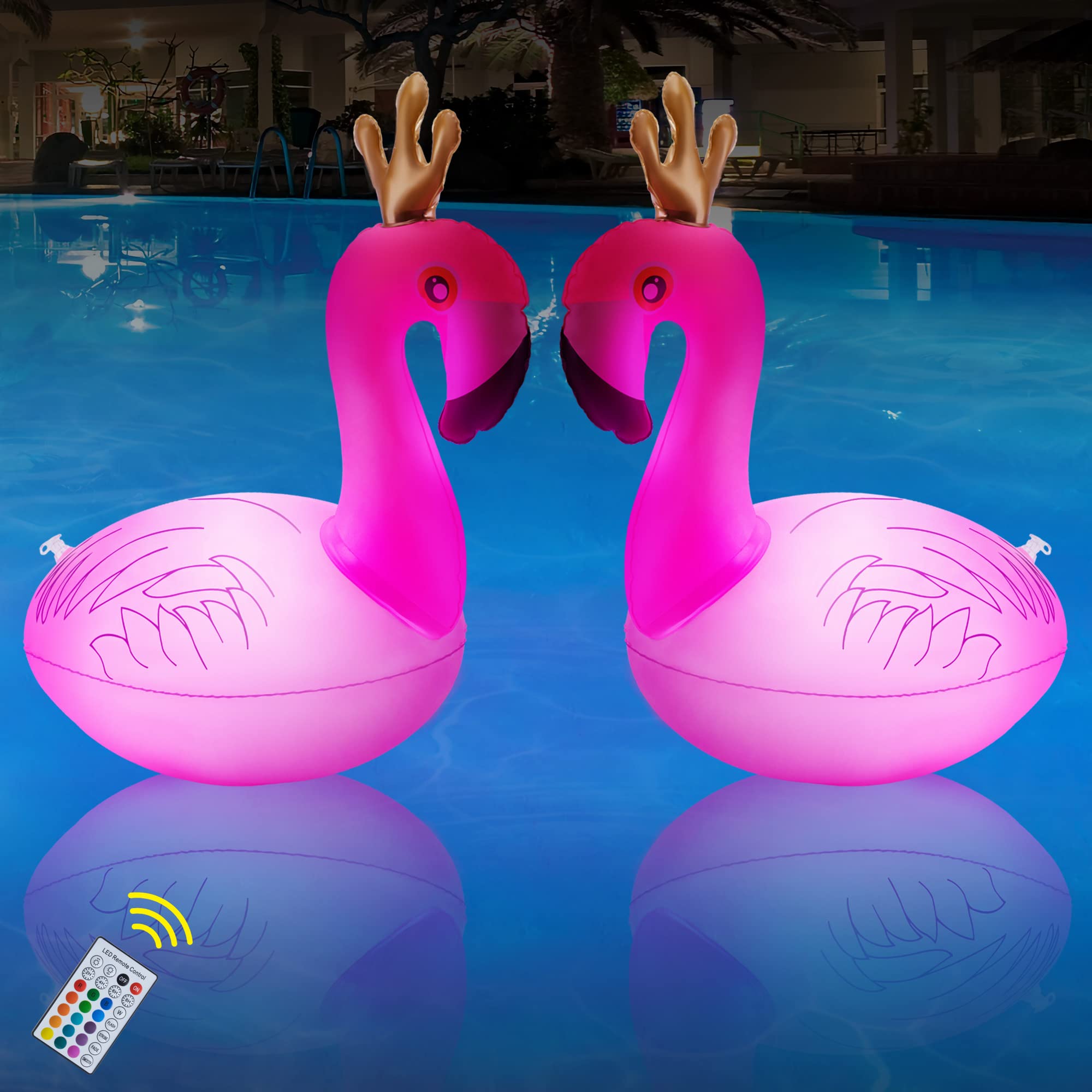 Yofidra Floating Solar Pool Lights 2pcs - Flamingo 