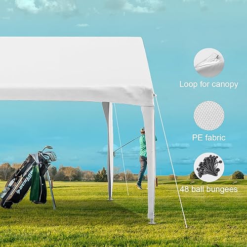 Miniatura 5 de RoamRider Cubierta de repuesto para cochera de 10 x 20 pies, cubierta de cochera, resistente a los rayos UV, impermeable, con bolas elásticas para