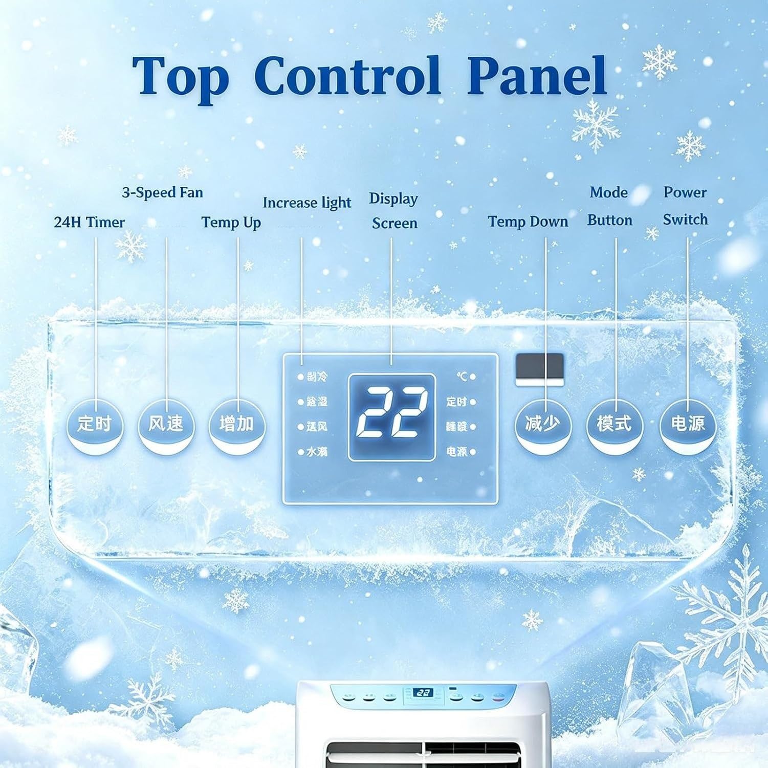 Condizionatore Portatile, Deumidificatore e Ventilatore 3-in-1 per Locali Fino a 32mq, Raffredda, 24H Timer, Telecomando e Kit di Installazione, unità AC Silenz