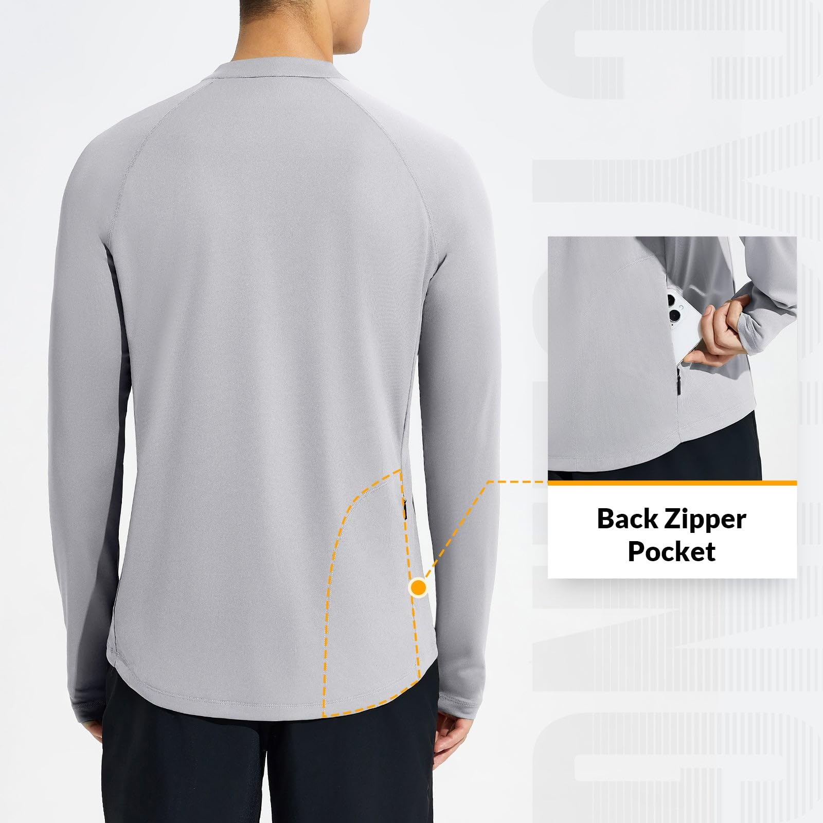 BALEAF Camisas UPF 50+ protección solar UV manga larga sudadera con capucha cremallera 1/4