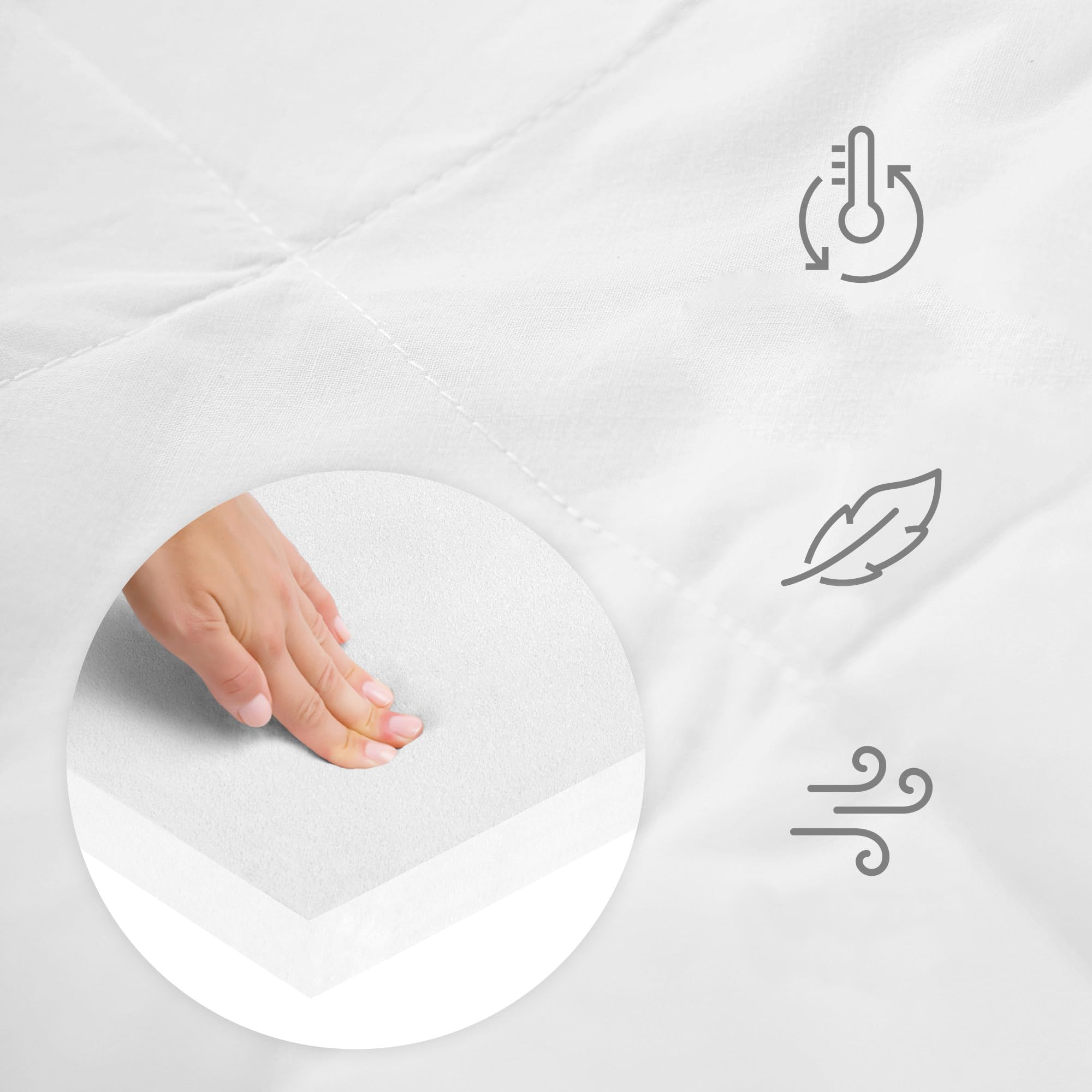 roba Materassino per Bambini e Neonati per Box Quadrato 100 x 100 cm, Fodera Trapuntata, Rimovibile e Lavabile, con Zip, Imbottito, Bianco