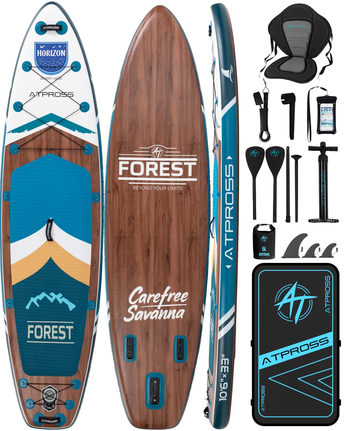 ATPROSS Tavola SUP Gonfiabile con Sedile Kayak e Accessori, 320x84cm Stand Up Paddle Extra Largo per 2 Persone, Portata 200kg, Canoa Gonfiabile 2 Posti Stabile e Antiscivolo per Mare e Surf
