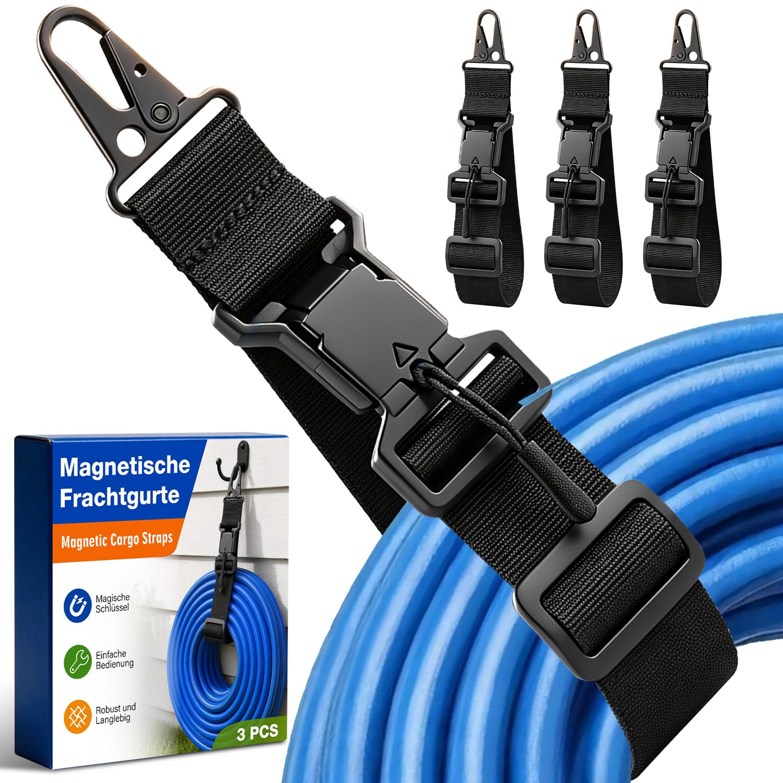 CLOPAE 3er-Pack Verlängerungskabel Organizer, Schlauchhalter, Bis 100 LBS | 45CM, Kabel Organizer, Kabeltrommel für Garage, Werkstatt, Wohnmobil