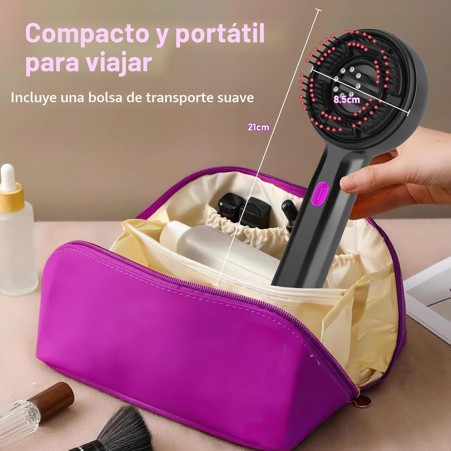 Masajeador de cabeza,2 en 1 eléctrico cepillo masajeador cuero cabelludo,masajeador cuero cabelludo,scalp massager, 3 modos para masaje y cuidado del (gris)