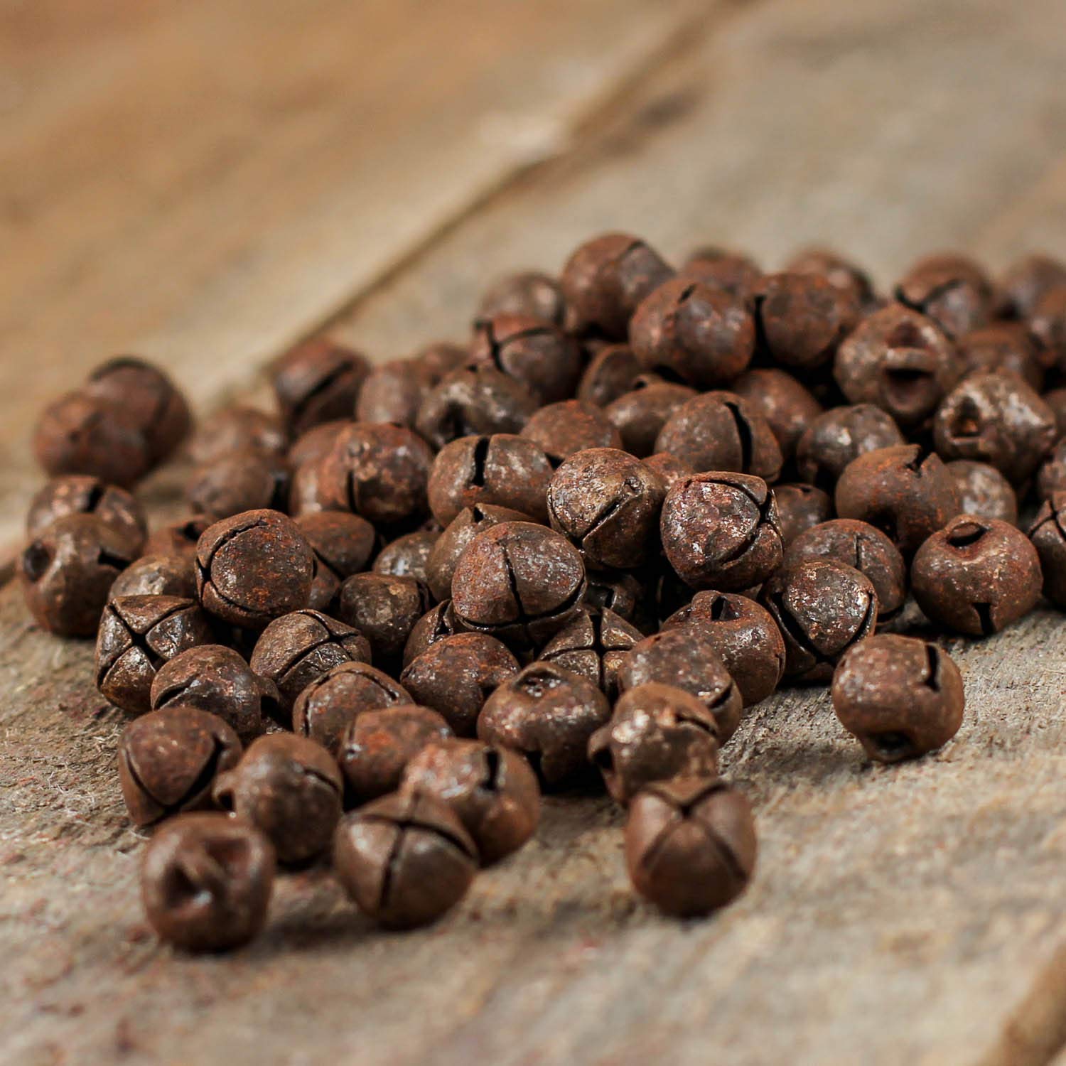 Factory Direct CraftPack of 144 Miniature Rusty Tin Jingle Bells - Rusted Metal Primitive Bells for Holiday and Home Dรฉcor (10 mm - Approx 3/8 inch)