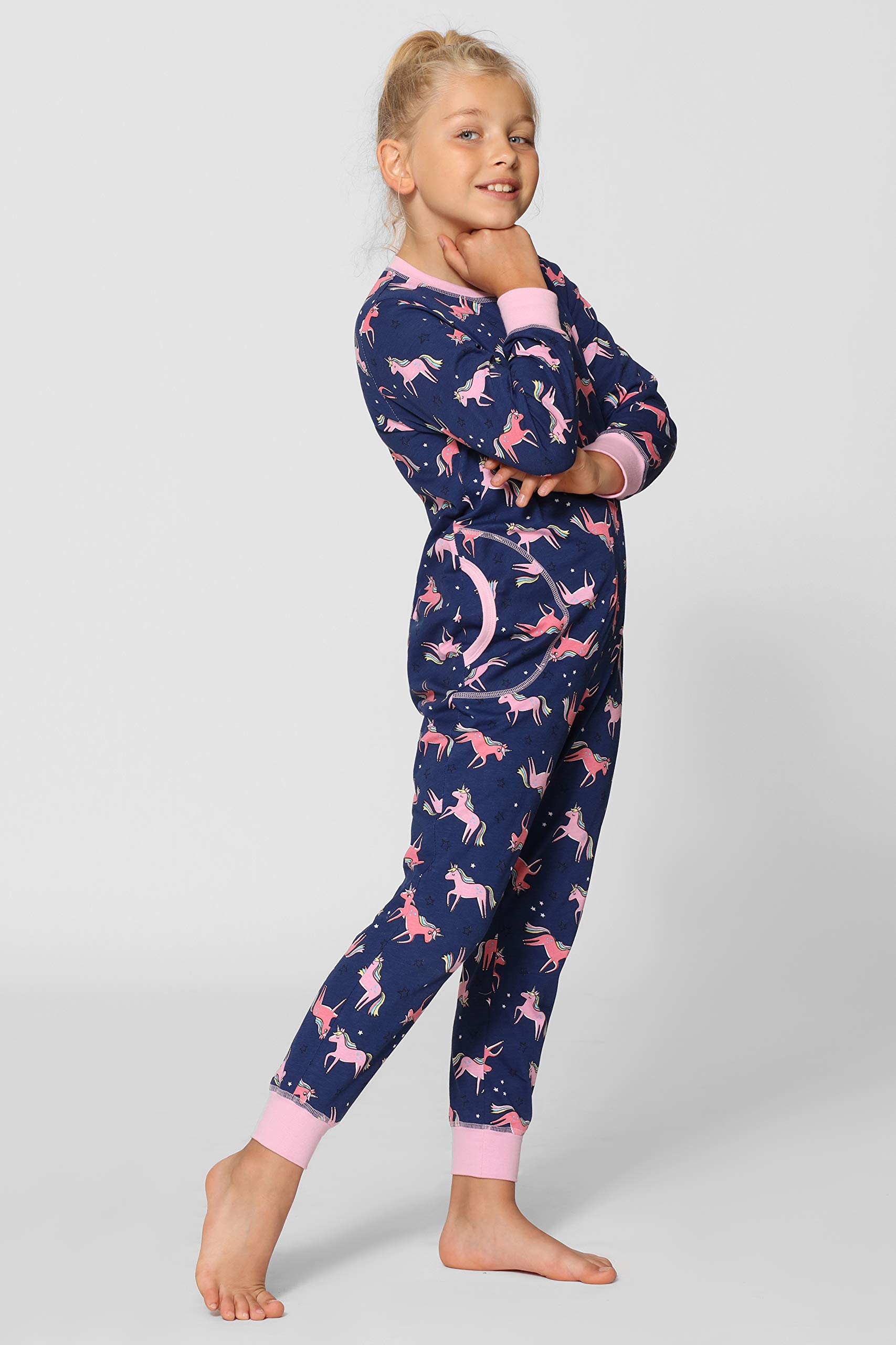 Merry Style Mädchen Schlafoverall Jumpsuit Mädchen Bequeme und warme Schlafanzug Kinder MS10-186