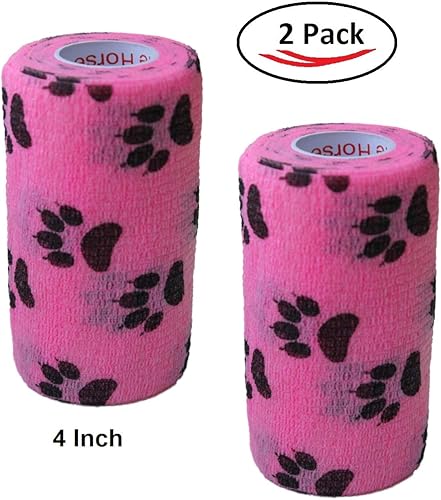 Miniatura 10 de Cinta adhesiva para veterinarios (negro) (paquete de 2) (4 pulgadas x 15 pies), autoadhesiva, adherente, cohesiva, flexible, autoadhesiva, rollo de