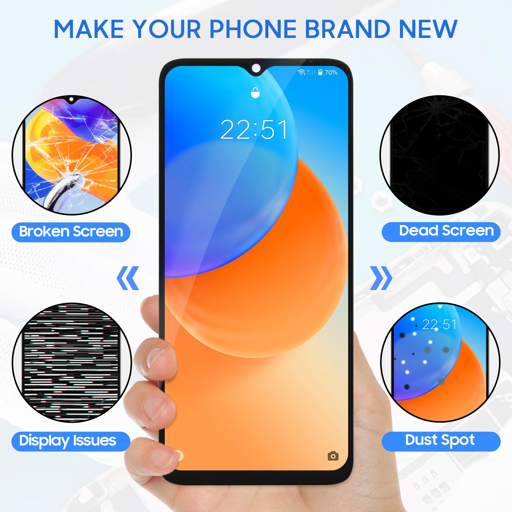 Schermo LCD per Huawei Honor X6b Display LCD Touch Screen Interno Digitalizzatore Assembly per Honor X6b JDY-LX1 JDY-LX2 Sostituzione dello Schermo con Strumenti (nero)