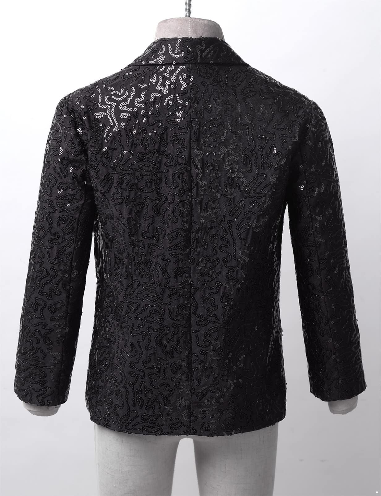 Mufeng Blazer Enfant Garçons Élégant Costumes d'honneur Mariage Banquet Veste Smoking Gentilhomme Manteau Vestons à Paillettes 5-14 Ans
