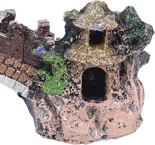 Miniatura 6 de Fetcoi Acuario Puente Paisaje Ornamento Pabellón Árbol Pecera Decoración