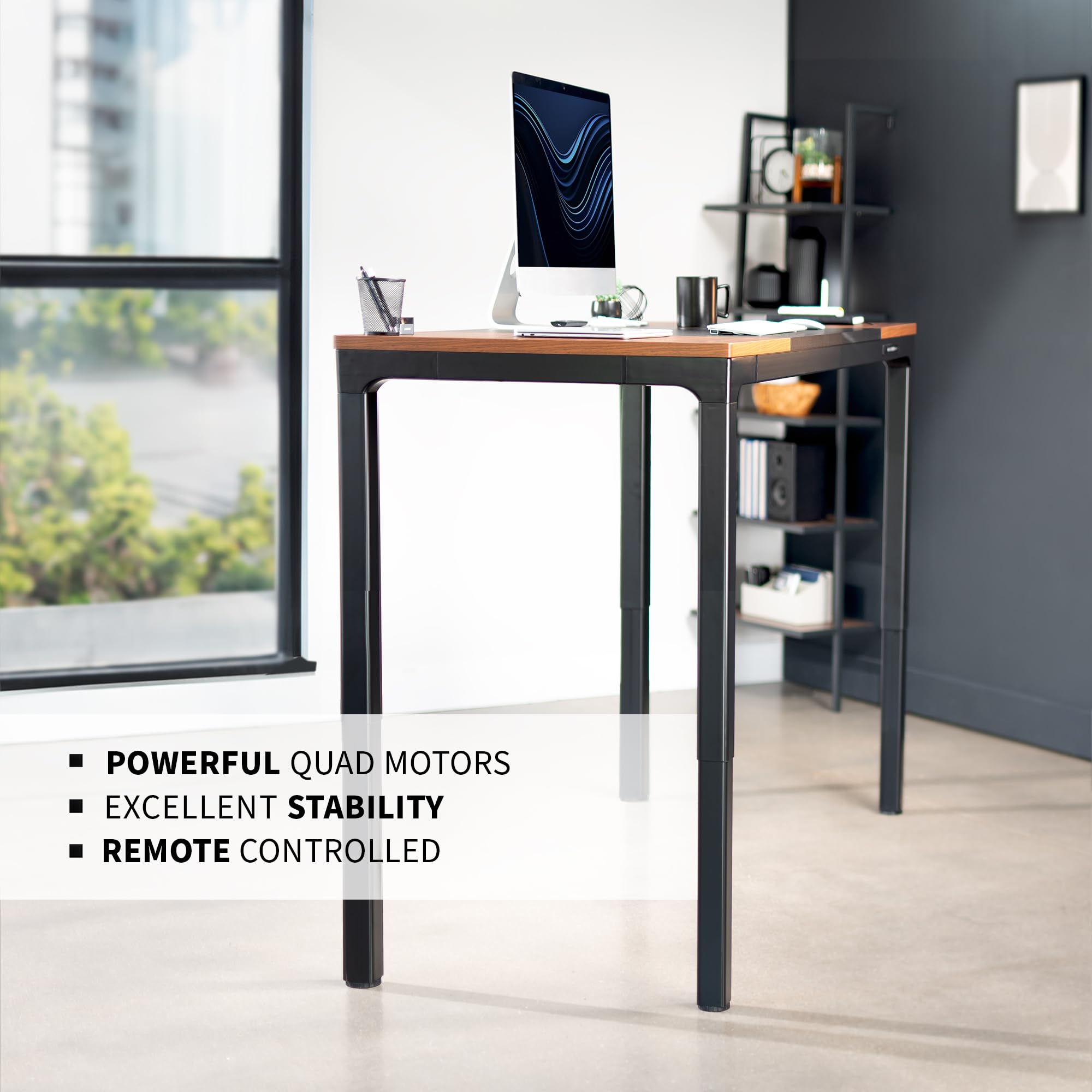VIVO Premium Electric 71 x 30 inch Height Adjustable Memory Stand Up Desk Black 4-Leg Quad Motor Frame — view 6