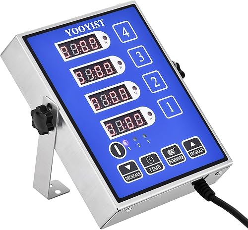 Miniatura 4 de Temporizadores de cocina comerciales de 4 canales, temporizador digital para restaurante, profesional, multicálculo, resistente, acero inoxidable,