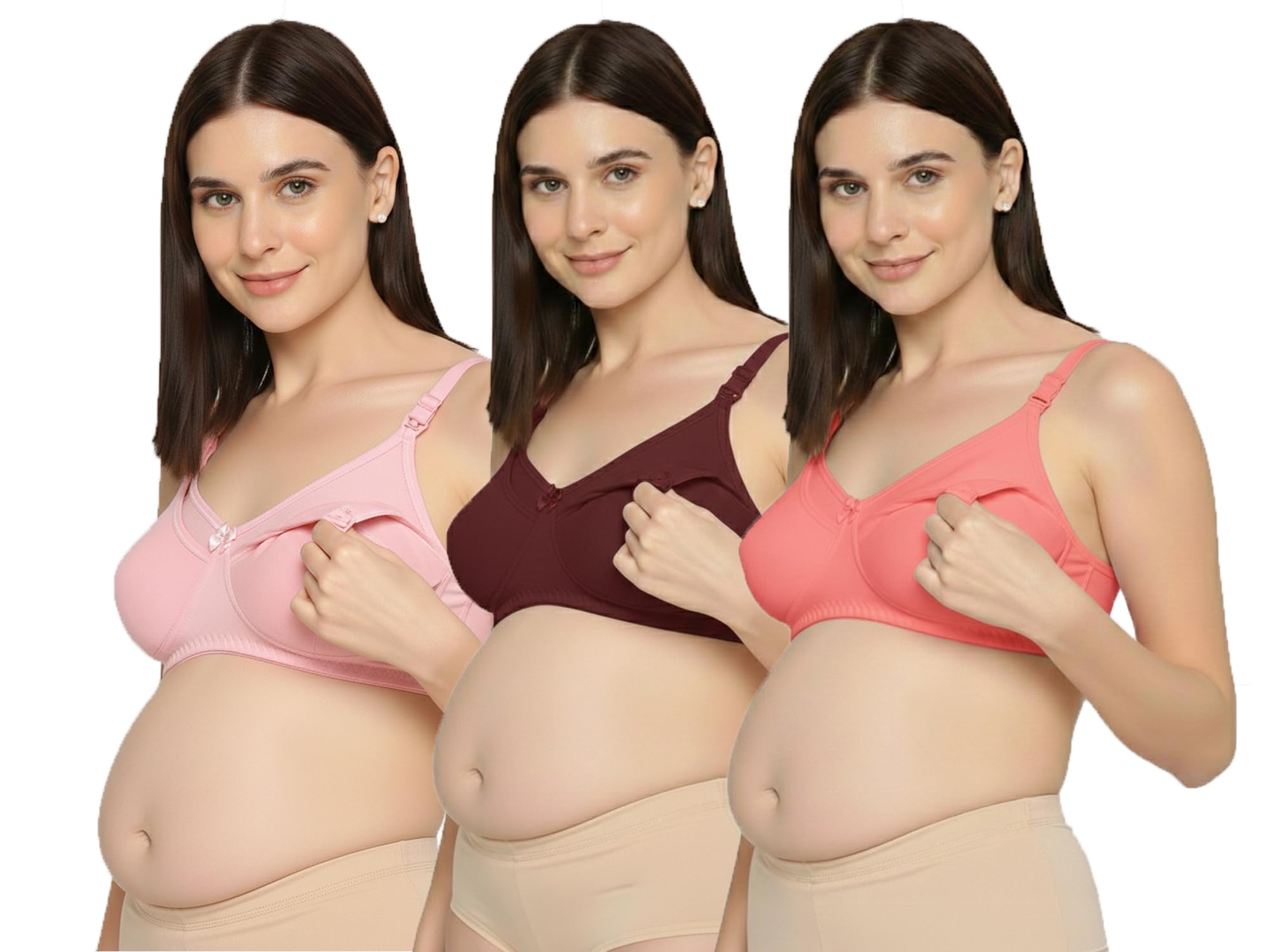 evamomies Women's Cotton Lycra Full Cup Non-Wired & Non-Padded Feeding Bra | Nursing Bra | Maternity Bra-picture-35
