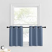 Vista 133 de NICETOWN - Cortinas opacas graduadas para ventanas pequeñas del baño, cortinas de privacidad de 30 pulgadas de largo para mini lavandería y cocina