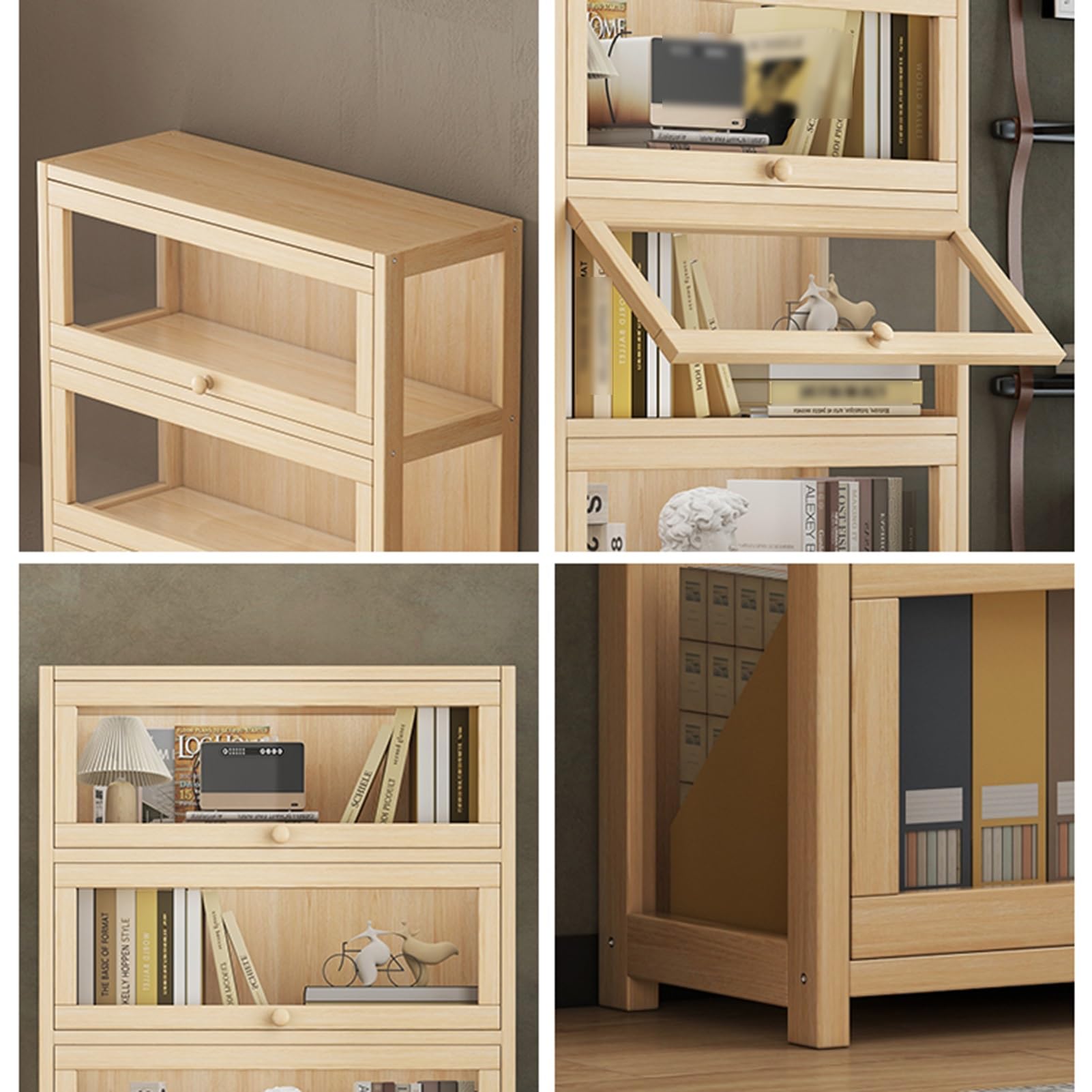 WDZDMYL Vitrine de curiosités, étagères de Rangement avec Porte en Verre Acrylique, Organisateur de Jouets de Collection, étagère et bibliothèque pour Enfants pour Salle de Jeux, Chambre à Coucher