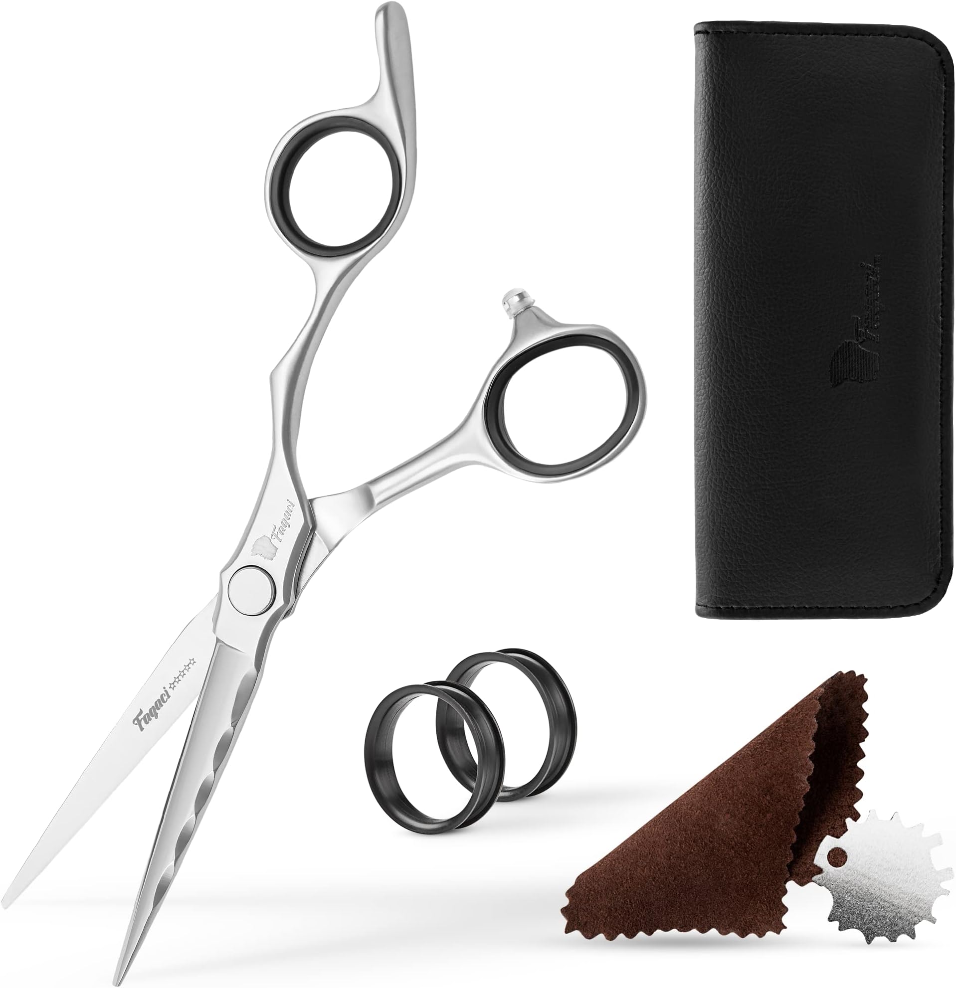 FagaciProfessional Hair Scissors 6” Razor Sharp Blades, Fine Cutting VG10 Steel Hair Cutting Shears, Barber Scissors Professional