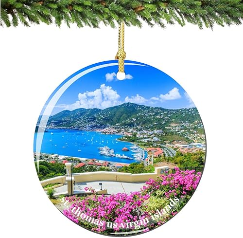 City-Souvenirs St Thomas - Adorno de Navidad de las Islas Vírgenes de Estados Unidos, de porcelana, 2.75 pulgadas, adornos navideños de Santo Tomás